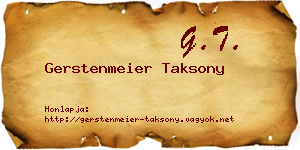 Gerstenmeier Taksony névjegykártya
